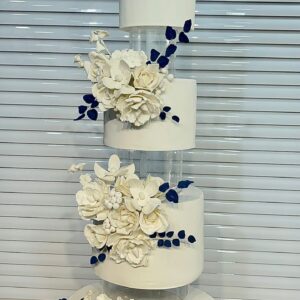 4 tiered floral wedding cake