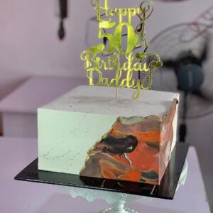 Marble design birthday cake
